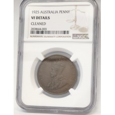 AUSTRALIA 1925 .  ONE 1 PENNY . FULL CENTRE DIAMOND